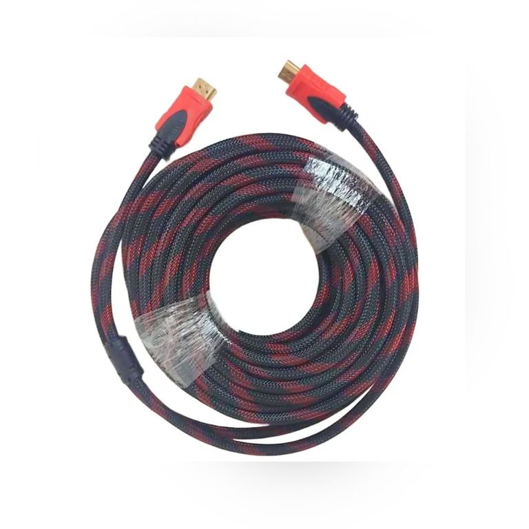 CABLE HDMI CON FILTROS 15 METROS ENMALLADO NEGRO CON ROJO FULL1080P