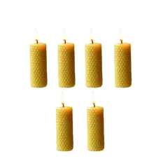 BEE'S MAX - Pack 6 Velas de Cera de Abeja - 10 cm