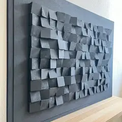 BOSQUE INVERNAL DECORACION ECO ALTERNATIVA - Cuadro mosaico en madera ALL BLACK