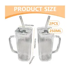 GENERICO - Taza de agua de vidrio con aislamiento SET de 2