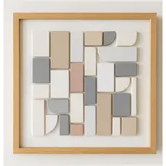 BOSQUE INVERNAL DECORACION ECO ALTERNATIVA - Cuadro geométrico en madera CALMA