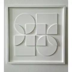 BOSQUE INVERNAL DECORACION ECO ALTERNATIVA - Cuadro geométrico en madera TOTAL WHITE