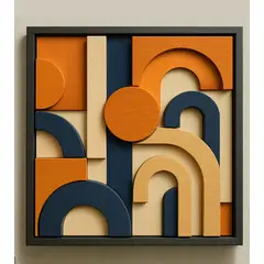 BOSQUE INVERNAL DECORACION ECO ALTERNATIVA - Cuadro geométrico en madera LONDRES