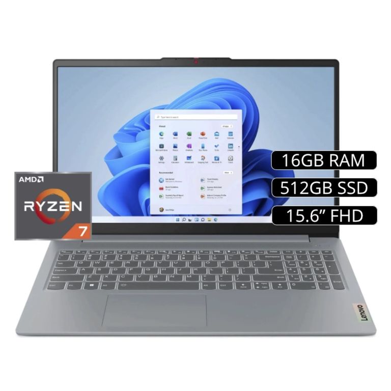 Laptop Ideapad Slim3 R7 5825U 16gb 512gb 15.6 FHD Gris