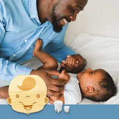 GENERICO - CAJA DE MADERA PARA GUARDAR DIENTES DE BEBÉ NIÑO