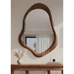 BOSQUE INVERNAL DECORACION ECO ALTERNATIVA - Espejo vertical asimétrico en madera Stain