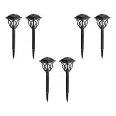 QUICK - Pack 6 Luces Solares Jardín Estaca Con Sensor Estilo Ingles