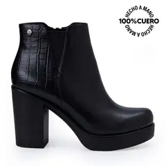 VIALE - Botín Chelsea Casual LINDA-2517 Negro Cuero