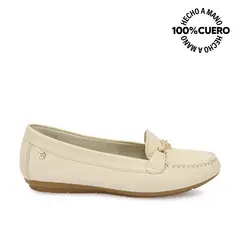 VIALE - Zapato Mocasín Casual CORE-2510 Vainilla Cuero