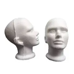 GENERICO - Cabeza maniquí de tecnopor para exhibición Multiuso