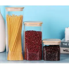 GENERICO - Frasco de almacenamiento con tapa de madera