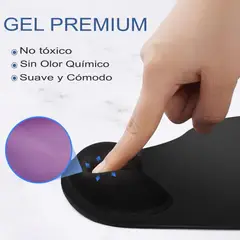GENERICO - MOUSE PAD GEL PREMIUM BASE ANTIDESLIZANTE ERGONÓMICA NEGRO