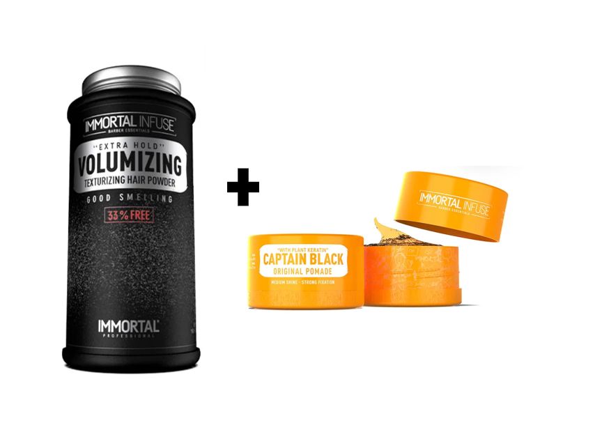 Pack Immortal Cera de Cabello CAPITAN BLACK y Polvo Texturizador 20gr