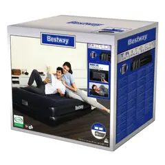 GENERICO - Colchón inflable doble Premium Queen con bomba integrada Color Negro