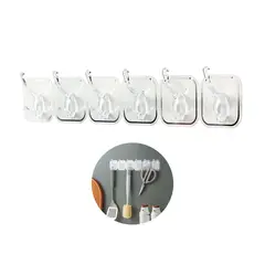 GENERICO - GANCHOS ADHESIVOS COLGADOR PERCHERO DE PARED 6PIEZAS MULTIUSO