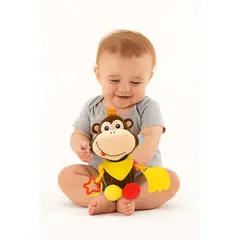 GENERICO - Peluche Sonajero con Mordedor de Monito Colgante para Bebé