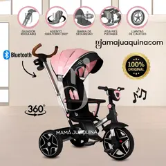 BABY - Triciclo Guiador Giratorio «HARDIN» con Bluetooth Pink