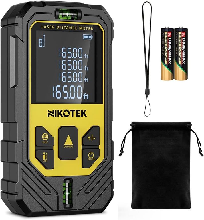 Medidor Distancia Láser 2 burbujas Distancia, Área, Volumen 165 Pies