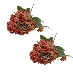 FLORIPA - Pack De 2 Bouquet De Mini Rosas SY05328-12 FLORIPASTORE