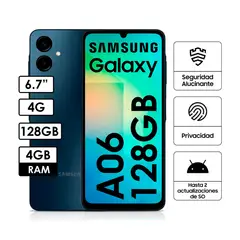 SAMSUNG - Celular Galaxy A06 4GB 128GB 50MP + 2MP Negro
