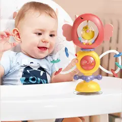 BIBI - SONAJA - SONAJERO Pollito para Bebé con Ventosa Rojo