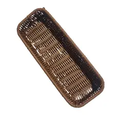 GENERICO - Porta cubiertos Rectangular de plástico tipo mimbre