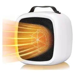 GENERICO - Mini Calefactor Portátil Eléctrico de 500W Calentador Estilo Moderno - Blanco - M