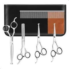 GENERICO - Tijeras Para El Corte Cuidado De Mascotas 4 Unid en Acero