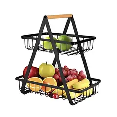 GENERICO - Frutero de Metal de 2 niveles Multiusos Premium