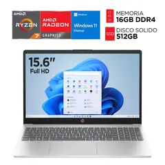 HP - Laptop Amd Ryzen 7 7730U RAM 16GB SSD 512GB WINDOWS 11 Pantalla 15.6” FULL HD