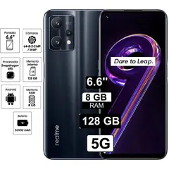 REALME - Celular 9 Pro 5G 8GB RAM 128GB 6.6" Cámara frontal 64 Color negro medianoche