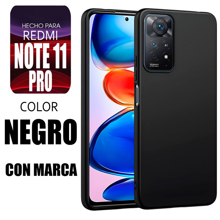 Silicone Case Para Redmi Note 11 Pro Negro Con Marca