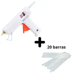 GENERICO - KIT PISTOLA SILICONA PUNTA DE BRONCE 120W + 20 BARRAS