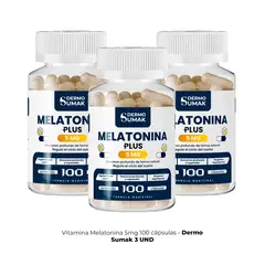 GENERICO - MELATONINA 5MG 100 CAPSULAS PLUS DERMO SUMAK 3 UND