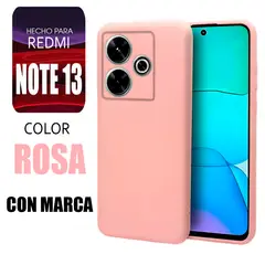 XIAOMI - Silicone Case Para Redmi Note 13 Rosa Con Marca