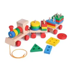 GENERICO - Tren Didáctico Geométrico Colorido Mediano