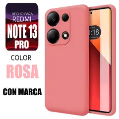 XIAOMI - Silicone Case Para Redmi Note 13 Pro Rosa Con Marca