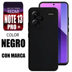 XIAOMI - Silicone Case Para Redmi Note 13 Pro Plus Negro Con Marca