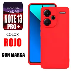 XIAOMI - Silicone Case Para Redmi Note 13 Pro Plus Rojo Con Marca