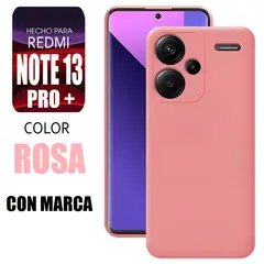 XIAOMI - Silicone Case Para Redmi Note 13 Pro Plus Rosa Con Marca