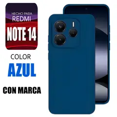 XIAOMI - Silicone Case Para Redmi Note 14 Azul Con Marca