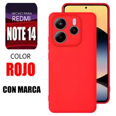 XIAOMI - Silicone Case Para Redmi Note 14 Rojo Con Marca