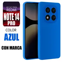 XIAOMI - Silicone Case Para Redmi Note 14 Pro Azul Con Marca