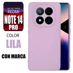 XIAOMI - Silicone Case Para Redmi Note 14 Pro Lila Con Marca