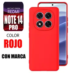 XIAOMI - Silicone Case Para Redmi Note 14 Pro Rojo Con Marca