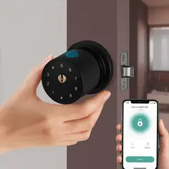 FUERTECO - Cerradura inteligente ORBITAL Color Negro + Asesoría de Instalación