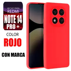 XIAOMI - Silicone Case Para Redmi Note 14 Pro Plus Rojo Con Marca