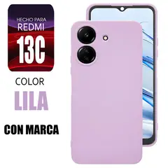 XIAOMI - Silicone Case Para Redmi 13C Lila Con Marca