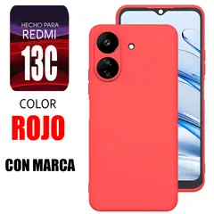 XIAOMI - Silicone Case Para Redmi 13C Rojo Con Marca