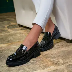 VIALE - Zapato Mocasín Casual TASTE-2510 Negro Cuero